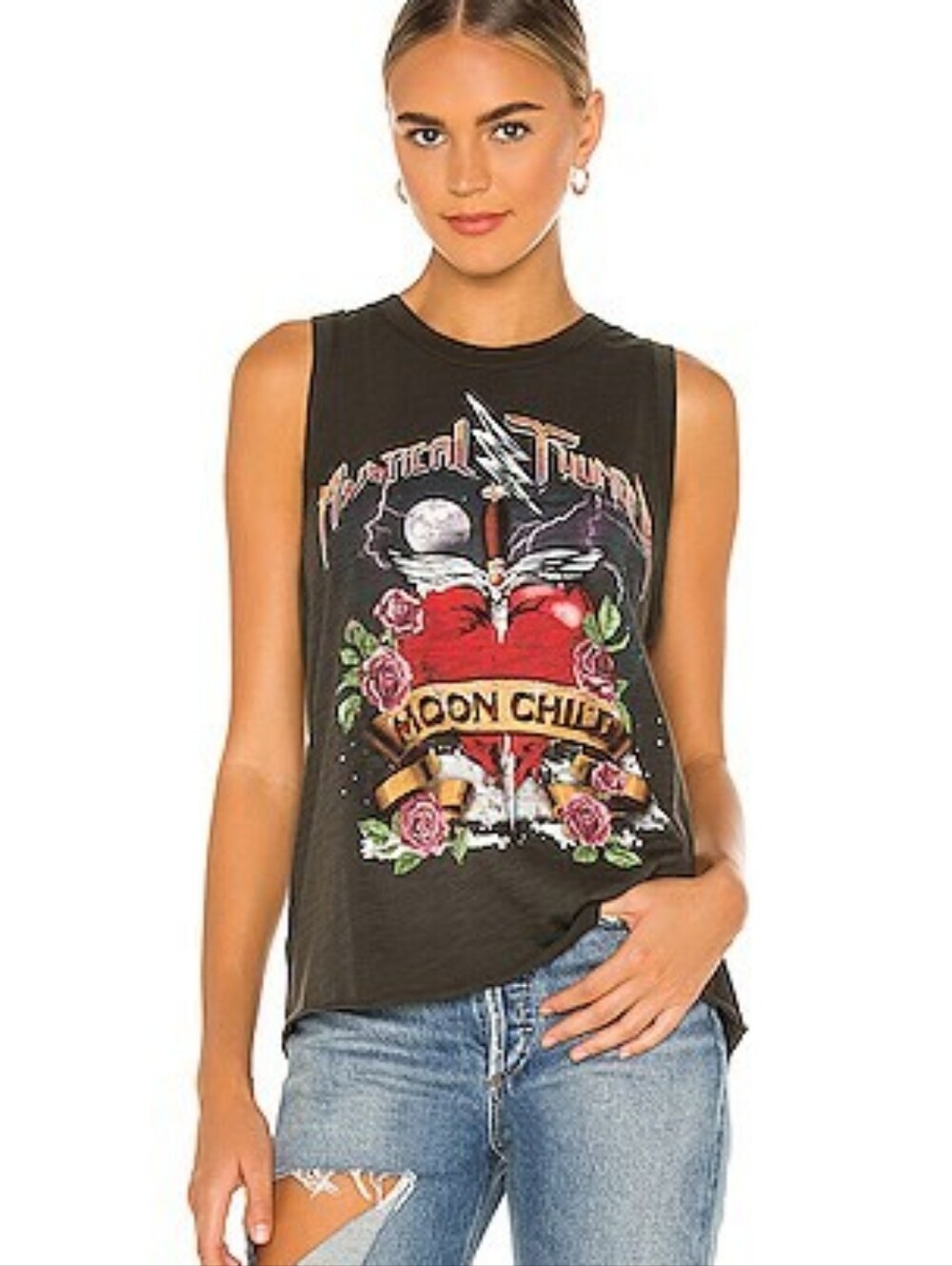 Spell Mystical Thunder Organic Tank Top XS Charcoal